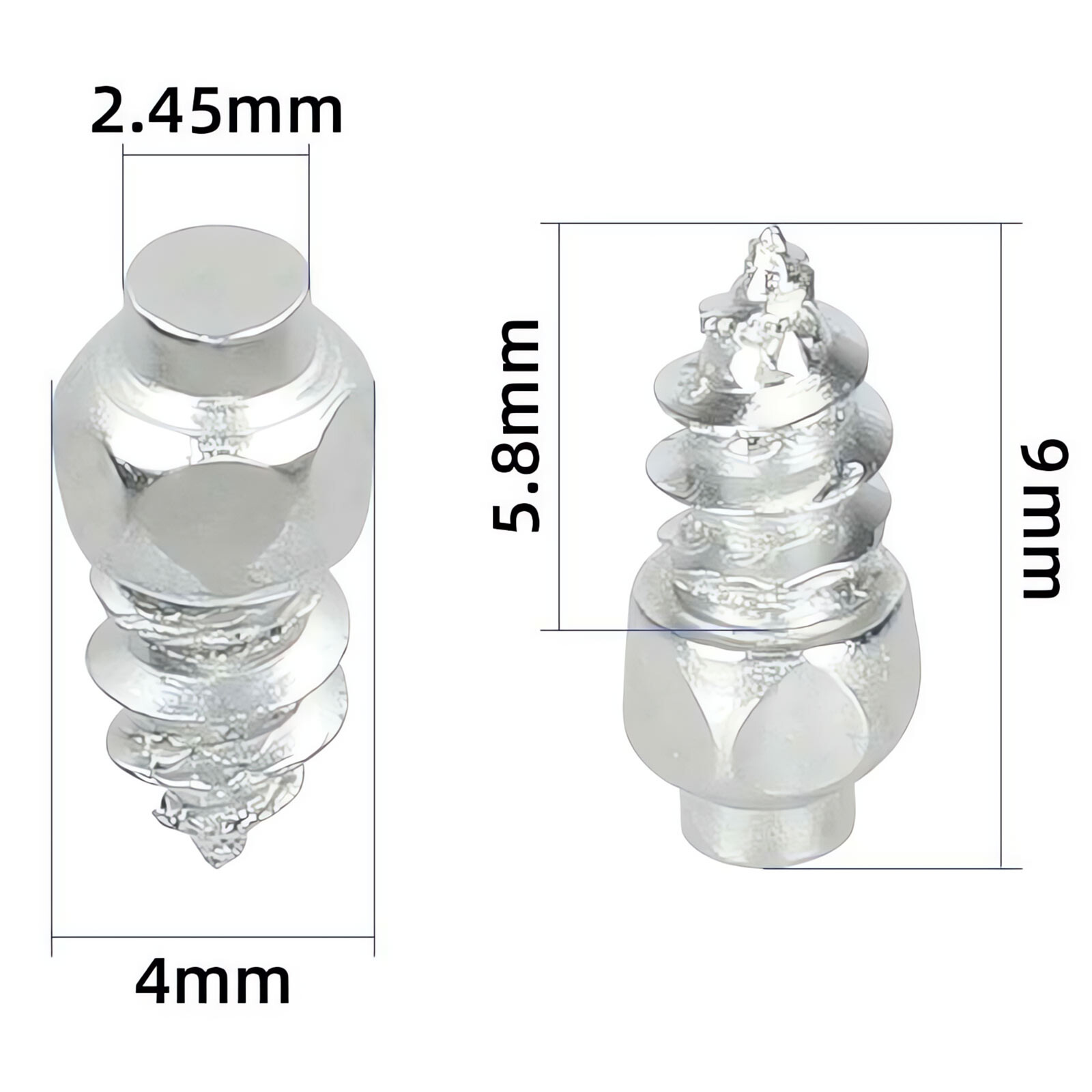 Jäänasta 4x9 mm ruuvattava, 50 kpl mitat