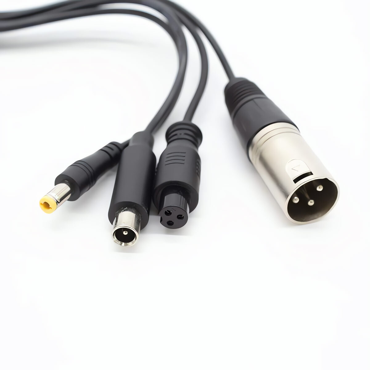 Latausadapteri - GX16 -> DC 5.5mm, DC 8mm, XLR, GX12 akun / laturin pään liittimet