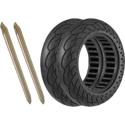Täyskumirengas 10×2,5″ (60/70-6.5) 2kpl + rengasrauta 2 kpl